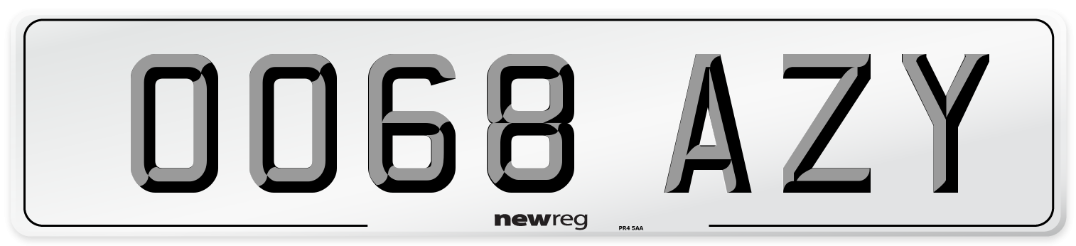 OO68 AZY Number Plate from New Reg